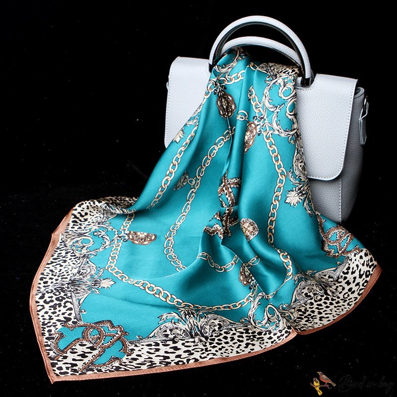 Silk scarf female new mulberry silk crepe satin silk leopard print small square scarf