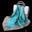 Silk scarf female new mulberry silk crepe satin silk leopard print small square scarf
