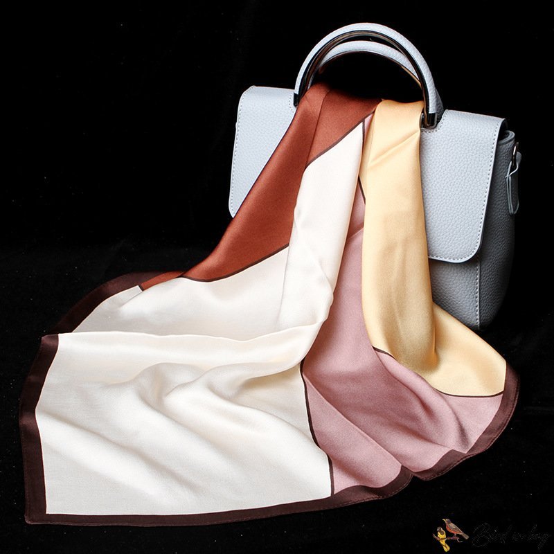 Silk small square scarf female new plain crepe satin mulberry silk printing decorative Variety silk 