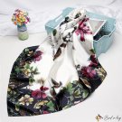 Spring and autumn simulation silk Chinese wind silk scarf 90cm square scarf plum blossom printing sc