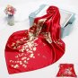 Spring and autumn simulation silk Chinese wind silk scarf 90cm square scarf plum blossom printing sc