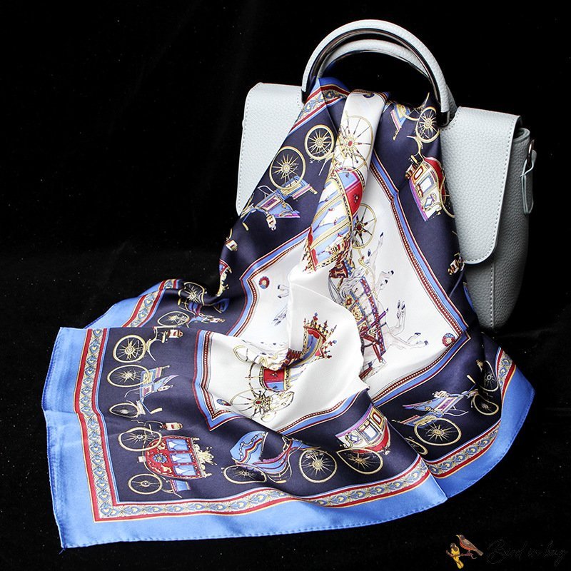 Mulberry silk small square scarf new carriage print scarf silk scarf