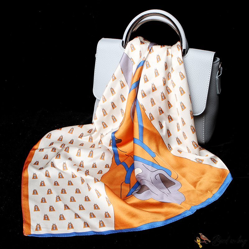 Small silk scarf female new mulberry silk silk printing small square scarf hair band
