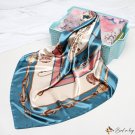 Simulation silk silk scarf female simulation silk printing square scarf silk turban silk scarf shawl