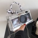 Clear Metallic Camera Design Satchel Bag  - Women Satchels