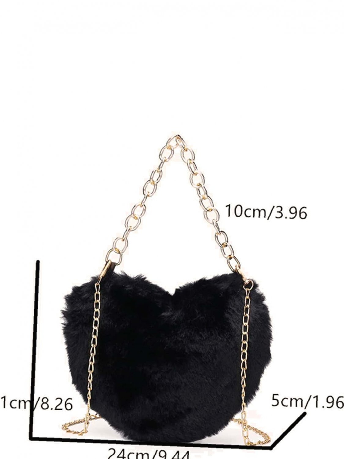 Heart Design Fluffy Satchel Bag Women Satchels