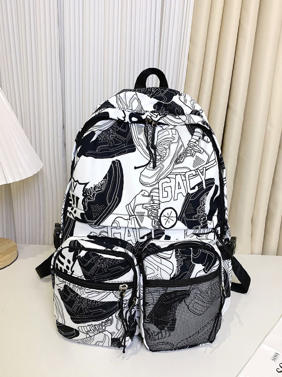 Letter & Graffiti Graphic Backpack Women Backpacks