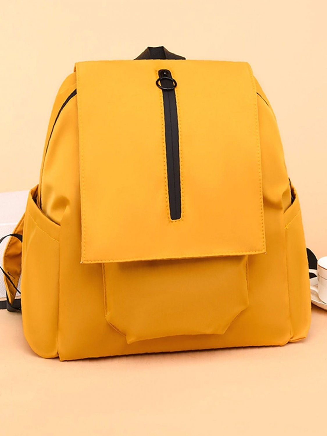 Minimalist Zipper Front Flap Backpack Women Backpacks