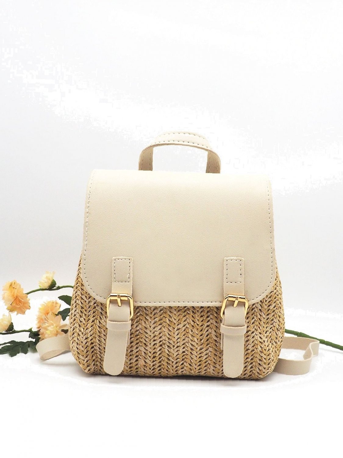 Buckle Detail Flap Backpack Women Backpacks