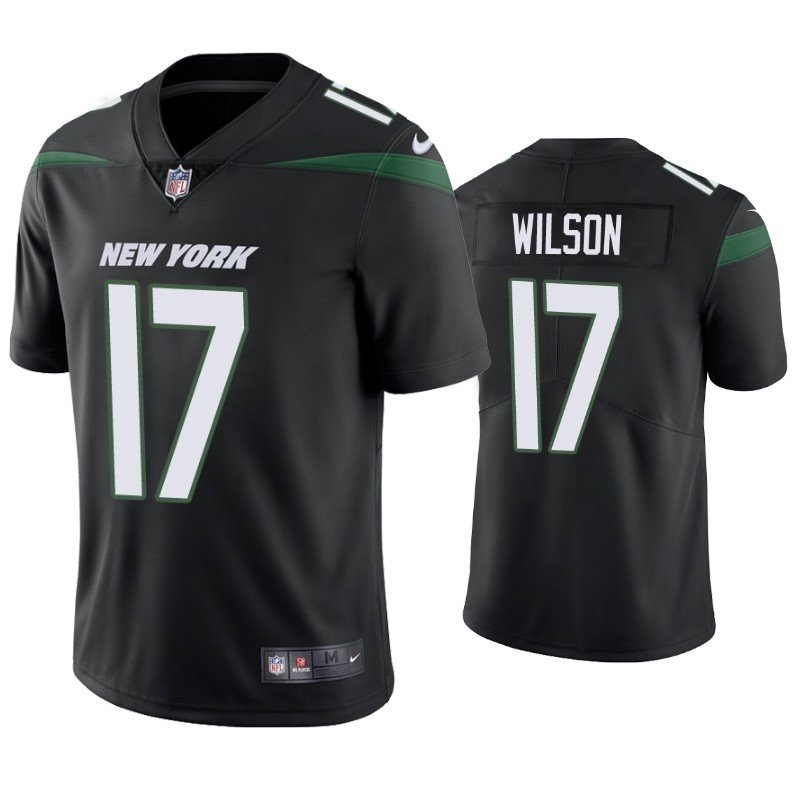 New York Jets Garrett Wilson #17 Black Limited Jersey