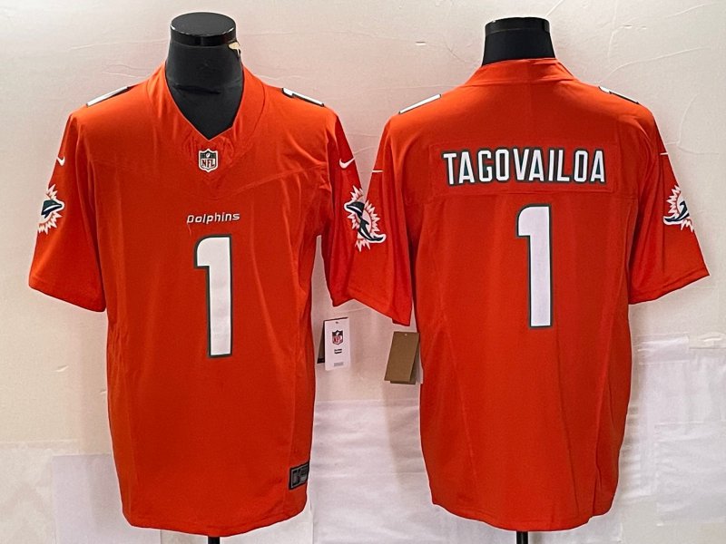Miami Dolphins Tua Tagovailoa Orange #1 2023 Limited Jersey