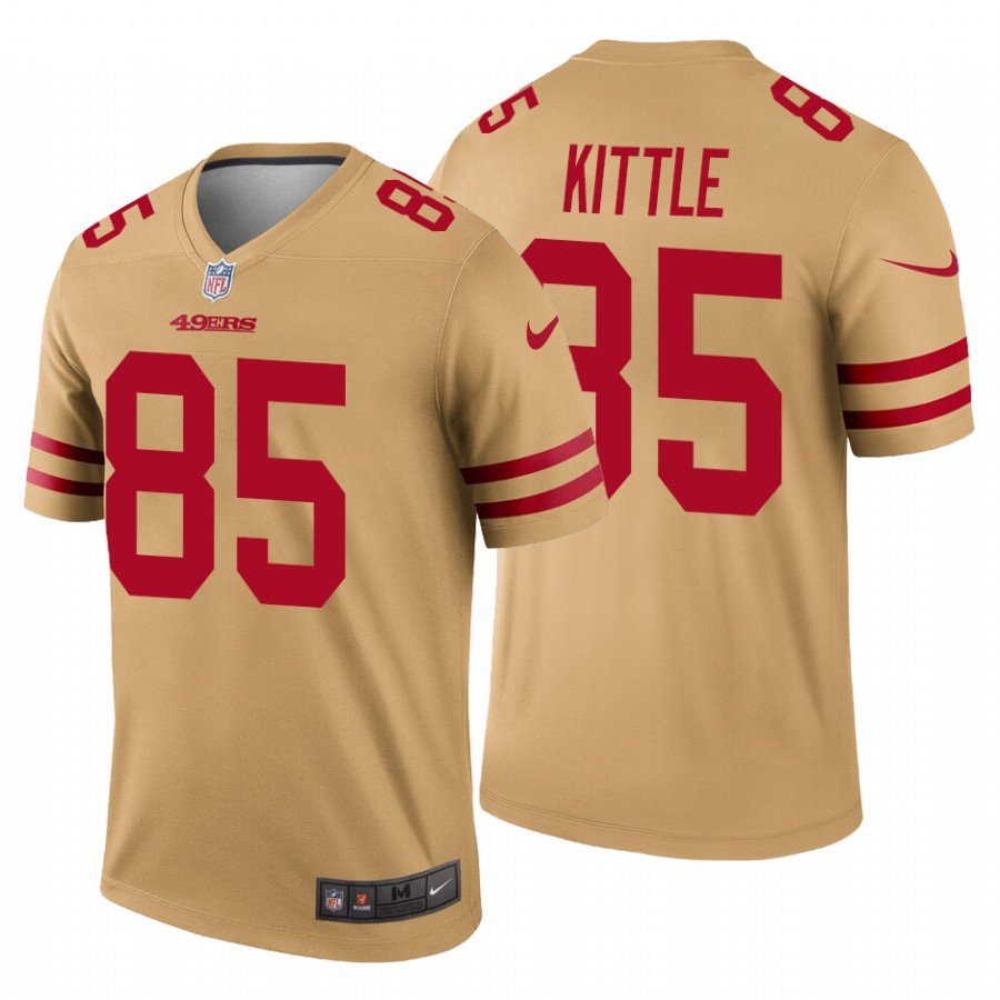 San Francisco #85 49ers George Kittle Gold Inverted Limited Jersey