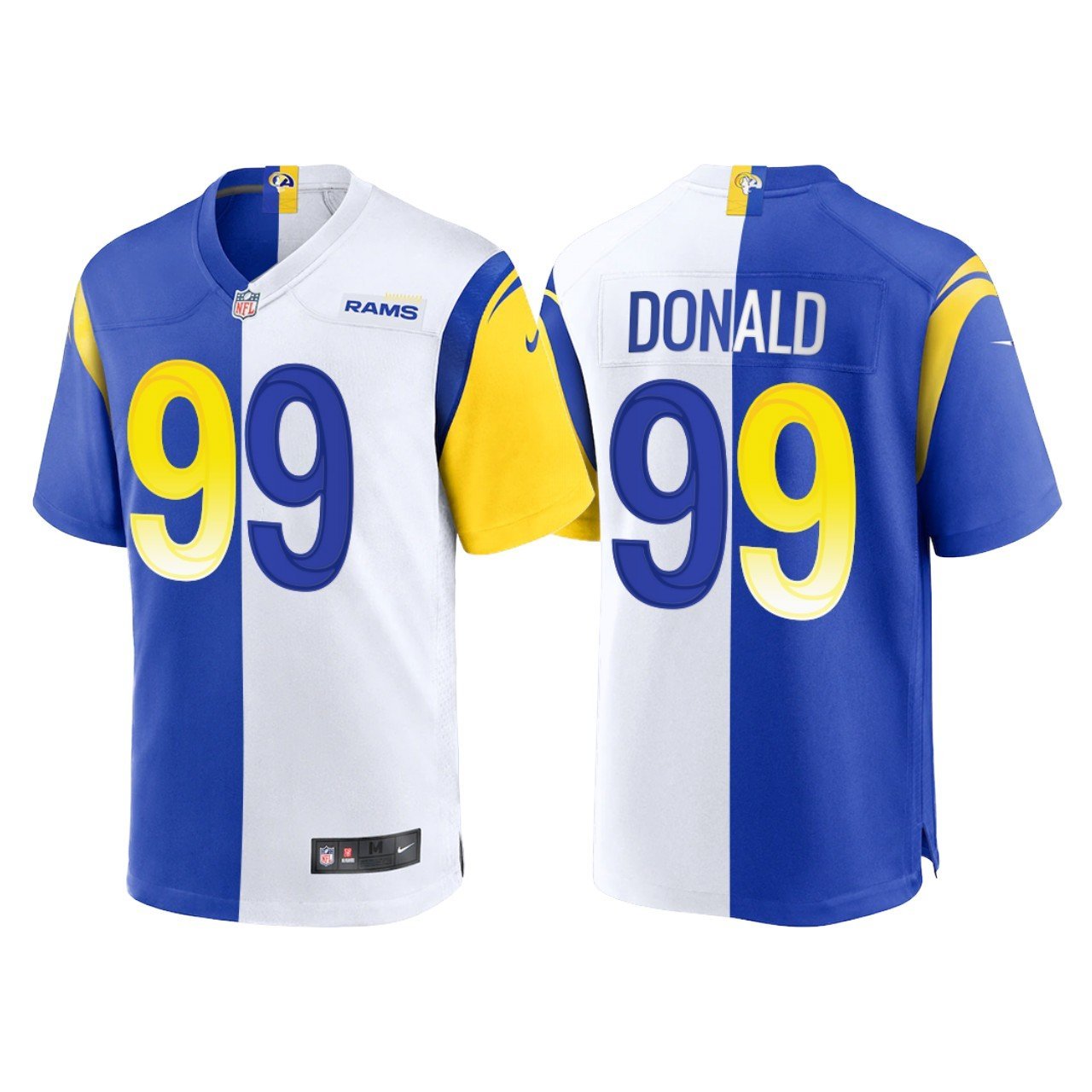 Los Angeles Rams Aaron Donald Split Royal #99 White Limited Jersey