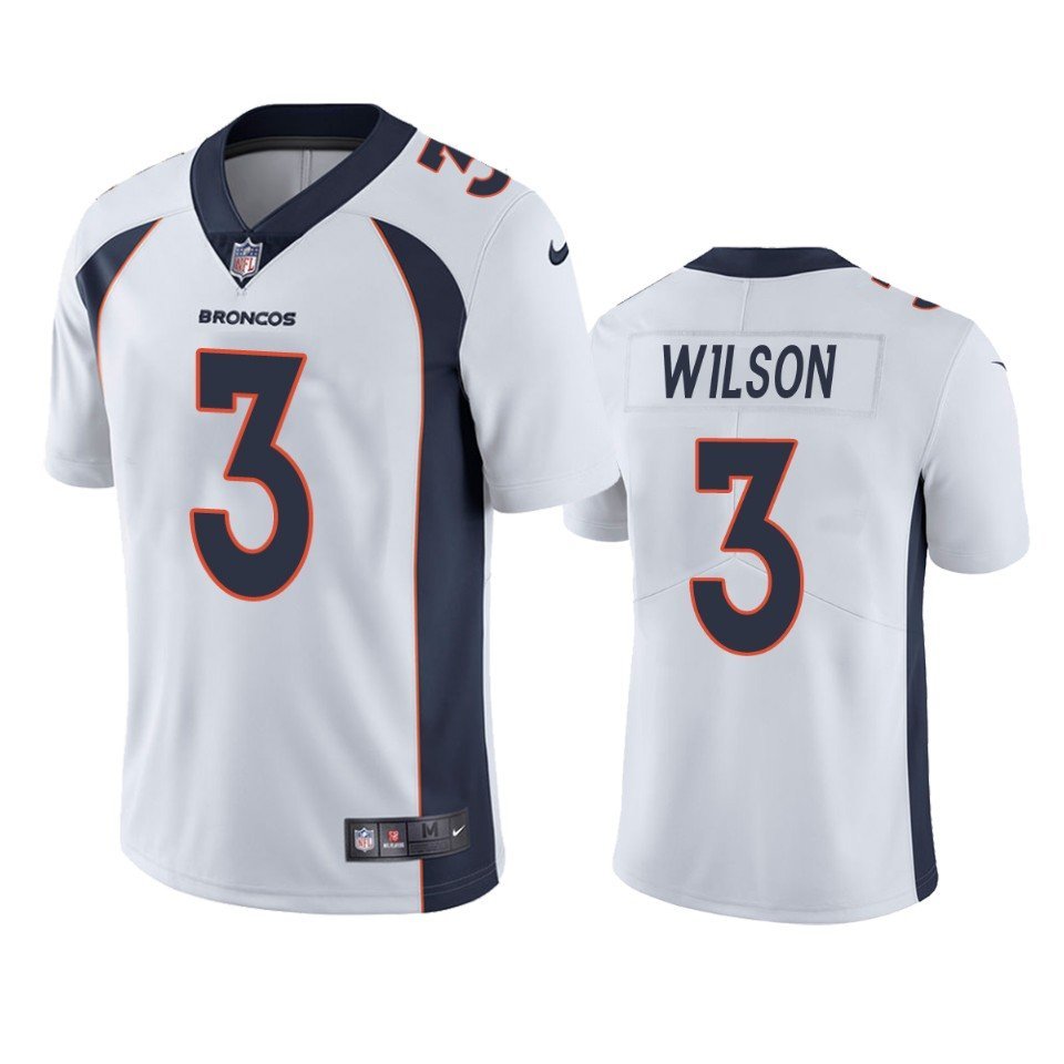 Denver Broncos Russell Wilson White #3 Limited Jersey