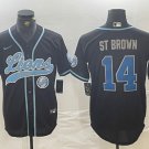 Amon-Ra St. Brown #14 Detroit Lions Stitched Jersey Black