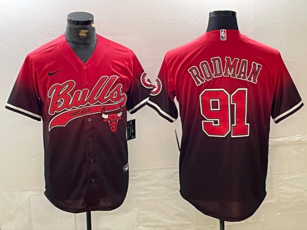 Dennis Rodman #91 Chicago Bulls Stitched Jersey Scarlet