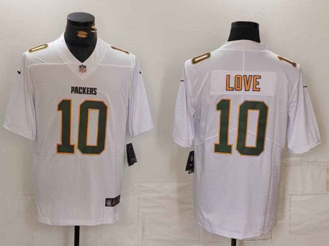 Jordan Love #10 Green Bay Packers Stitched Jersey White