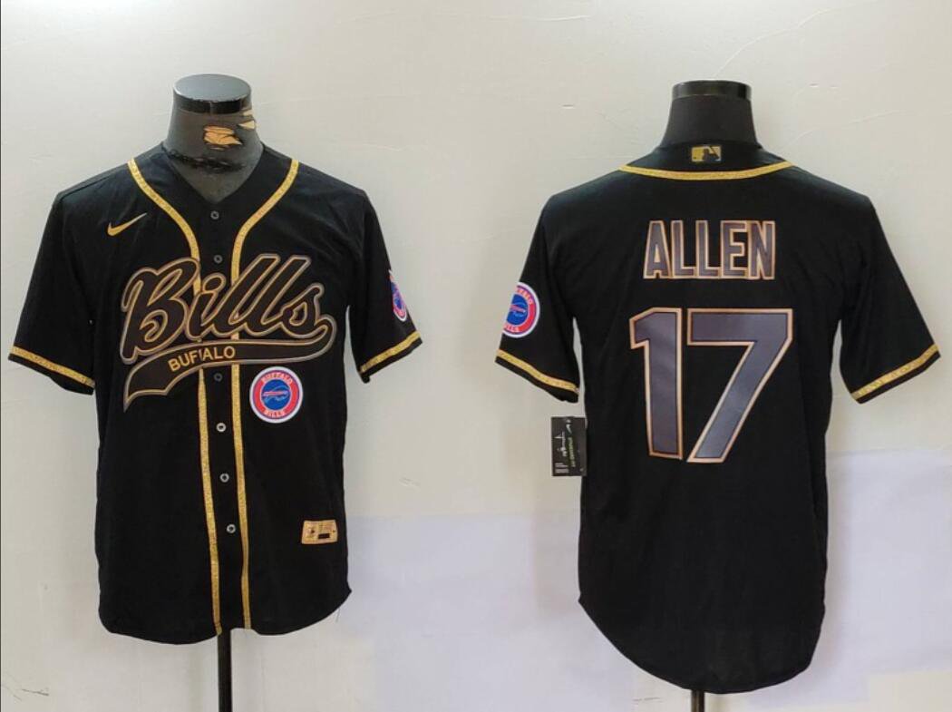 Josh Allen #17 Buffalo Bills Stitched Jersey Black