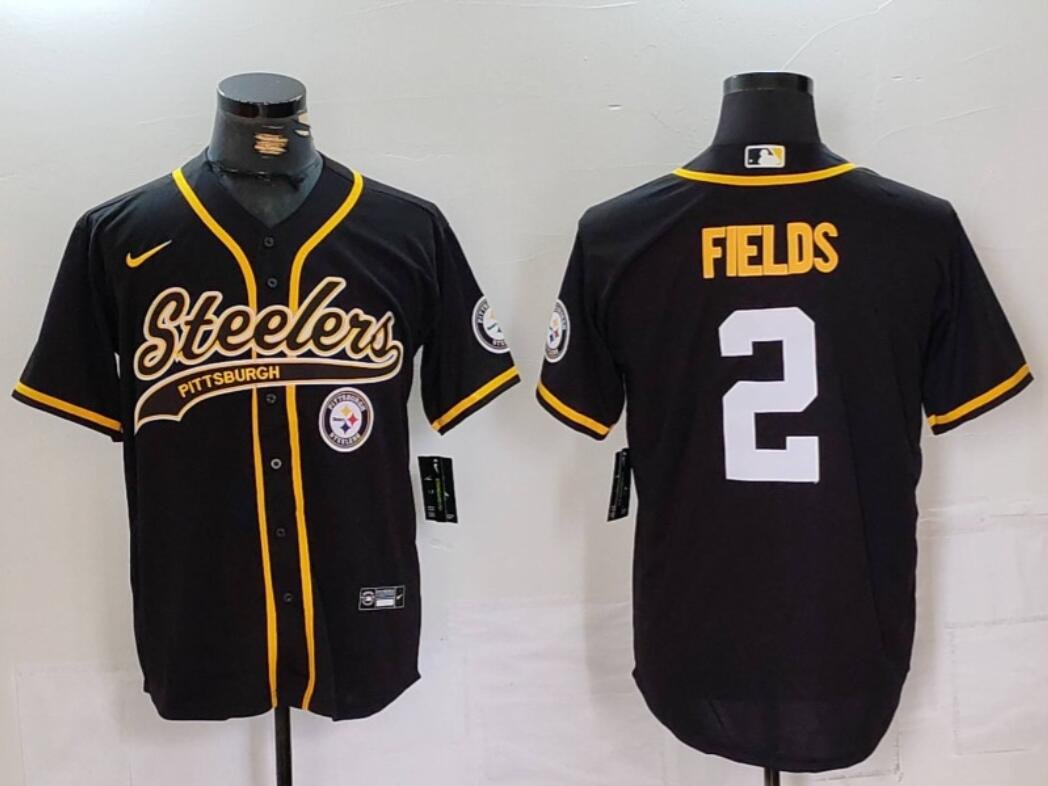 Justin Fields #2 Pittsburgh Steelers Stitched Jersey Black