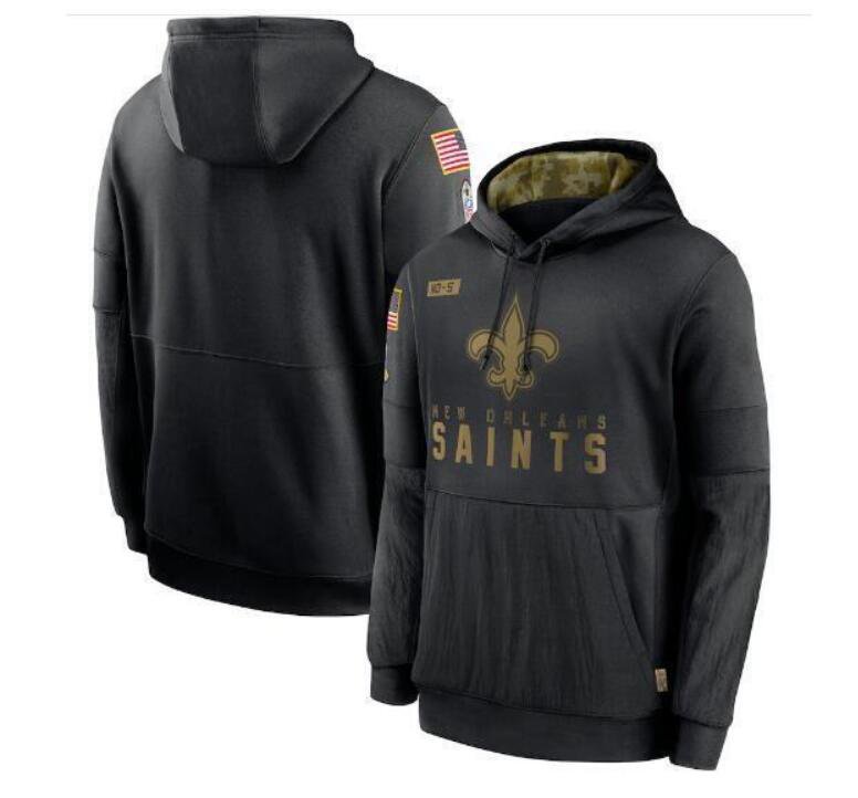 Men's New Orleans Saints Salute to Service Sideline Pullover Hoodie Black