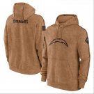 Men's Los Angeles Chargers Salute to Service Club American Football Pullover Hoodie Brown