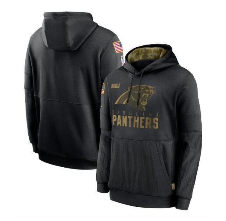 Men's Carolina Panthers Salute to Service Sideline Pullover Hoodie Black