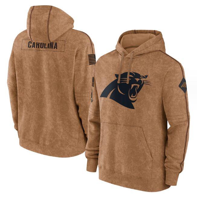 Men's Carolina Panthers Salute to Service Club American Football Pullover Hoodie Brown
