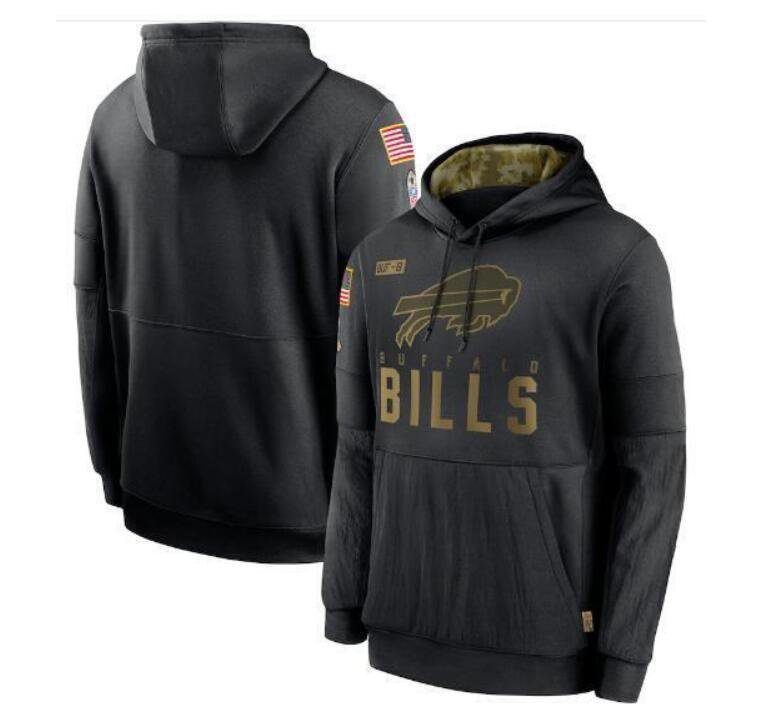 Men's Buffalo Bills Salute to Service Sideline Pullover Hoodie Black