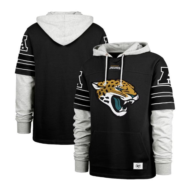 Jacksonville Jaguars Double Header Blitz Cornerback Pullover Hoodie Black