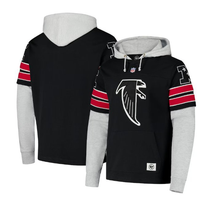 Atlanta Falcons Double Header Blitz Cornerback Pullover Hoodie Black