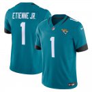 men's & kids Activewear Football Uniform #1 Travis Etienne Jerseys 2024 Teal F.U.S.E. Limited Shirt