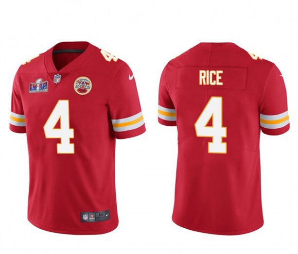 men's & kids Activewear Football Uniform #4 Rashee Rice Jerseys Red 2024 Super Bowl LVIII Shirt