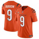 men's & kids Activewear Football Uniform #9 Joe Burrow Jerseys Orange F.U.S.E. C Patch Limited Shirt