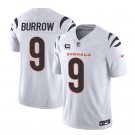 men's & kids Activewear Football Uniform #9 Joe Burrow Jerseys White F.U.S.E. C Patch Limited Shirt