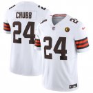 men's & kids Activewear Football Uniform #24 Nick Chubb Jerseys 2024 White John Madden Patch Shirt
