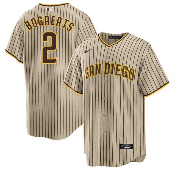 men's & youth Activewear Baseball Uniform 2 Xander Bogaerts Jerseys Tan Alternate Player Game Shirt