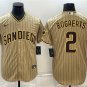 men's & youth Activewear Baseball Uniform 2 Xander Bogaerts Jerseys Tan Alternate Player Game Shirt