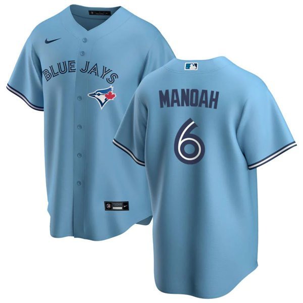men's & youth Activewear Baseball Uniform 6 Alek Manoah Jerseys Powder Blue Alternate Player Shirt