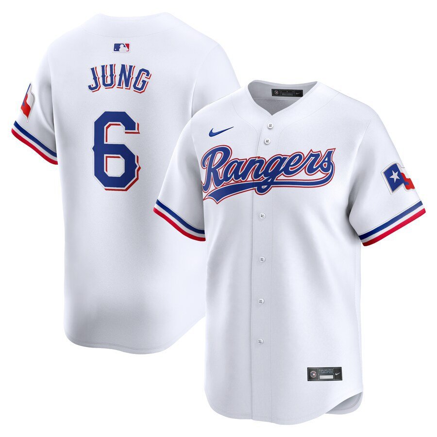 men's & youth Activewear Baseball Uniform 6 Josh Jung Jerseys White Home Limited Player Game Shirt