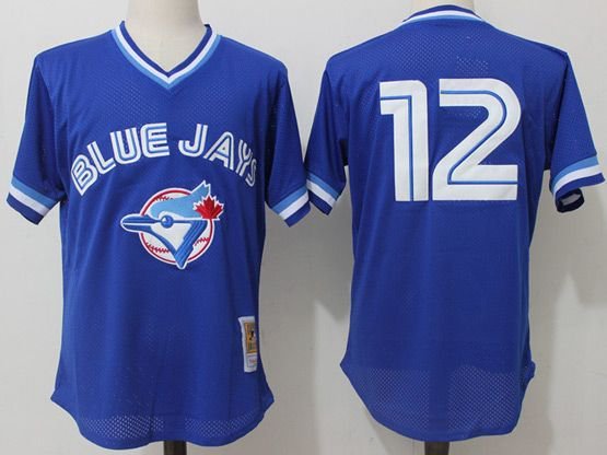 men's & youth Activewear Baseball Uniform 12 Roberto Alomar Jerseys Blue Pullover Throwback Shirt
