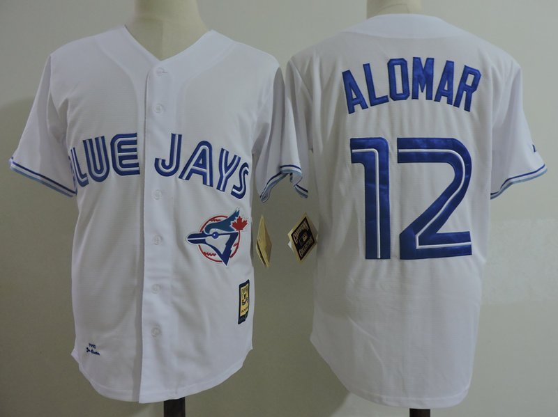 men's & youth Activewear Baseball Uniform 12 Roberto Alomar Jerseys Vintage White Throwback Shirt