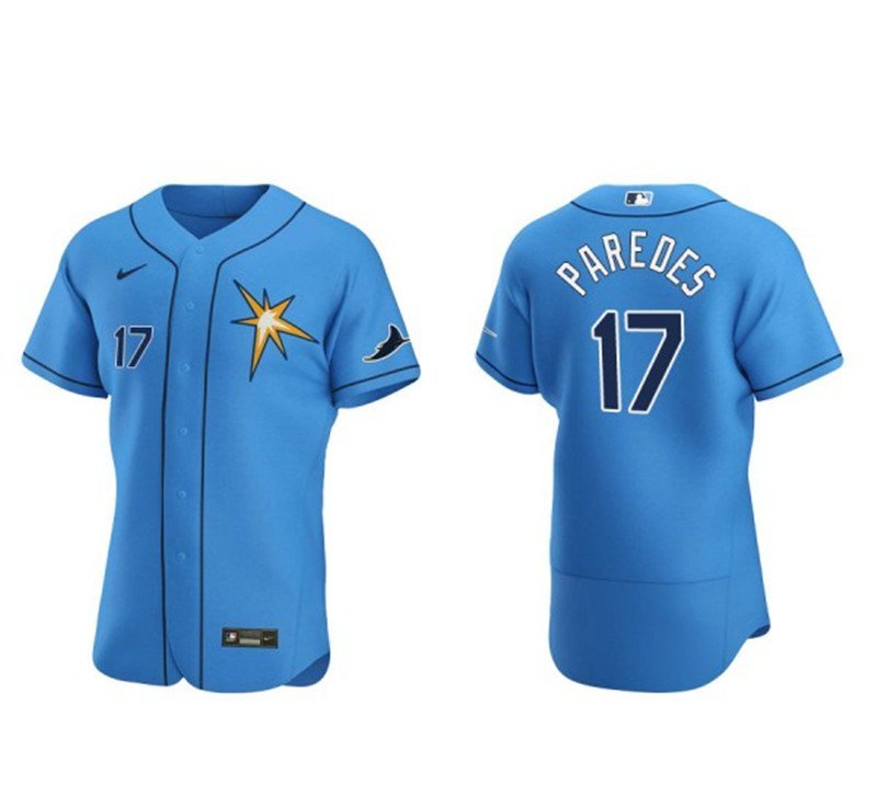 men's & youth Activewear Baseball Uniform 17 Isaac Paredes Jerseys Light Blue Alternate Elite Shirt