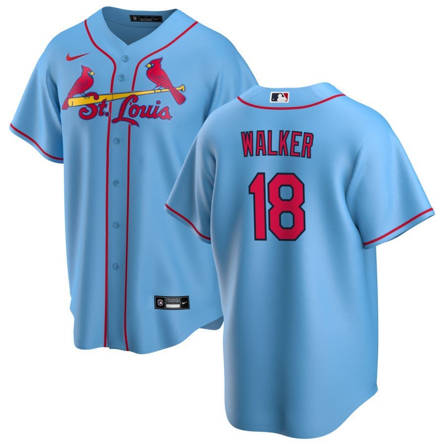 men's & youth Activewear Baseball Uniform 18 Jordan Walker Jerseys Light Blue Alternate Player Shirt