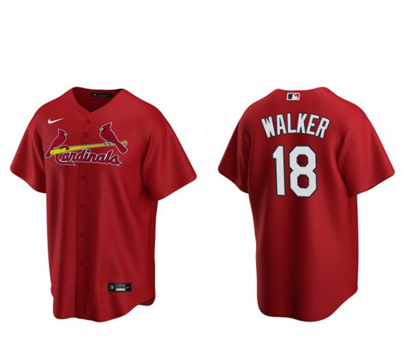 men's & youth Activewear Baseball Uniform 18 Jordan Walker Jerseys Red Alternate Player Game Shirt