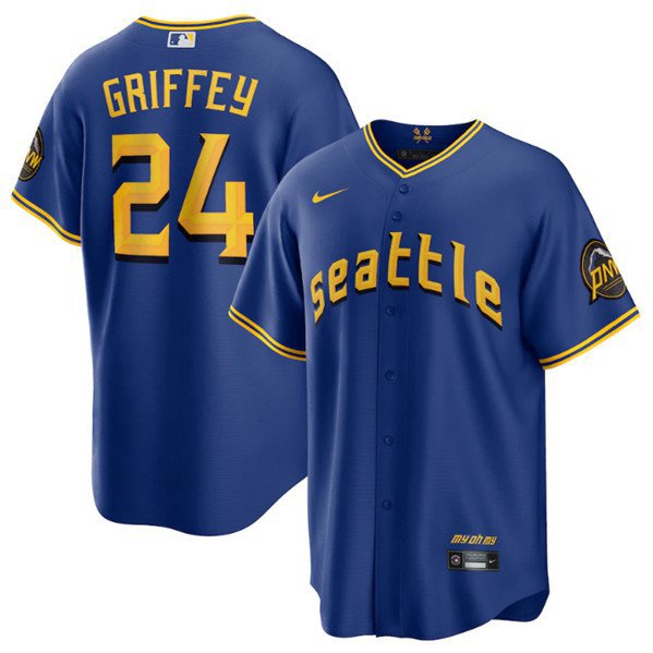 men's & youth Activewear Baseball Uniform 24 Ken Griffey Jr. Jerseys Royal 2023 City Connect Shirt