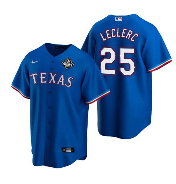 men's & youth Activewear Baseball Uniform 25 Jos&Atilde;&copy; Leclerc Jerseys Royal 2023 World Series Shirt