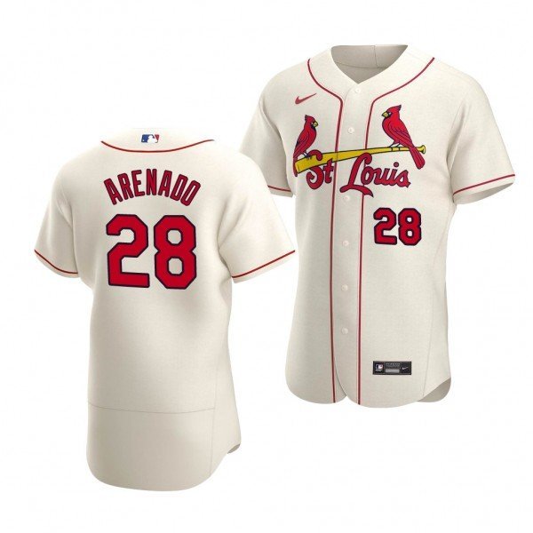 men's & youth Activewear Baseball Uniform 28 Nolan Arenado Jerseys Cream Alternate Elite Shirt
