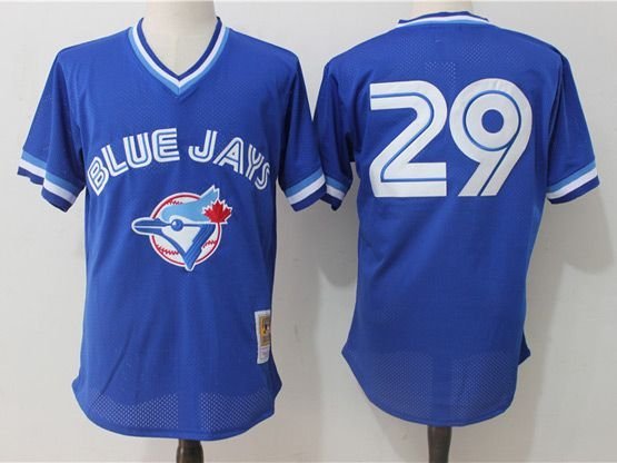 men's & youth Activewear Baseball Uniform 29 Joe Carter Jerseys Blue Pullover Throwback Mesh Shirt