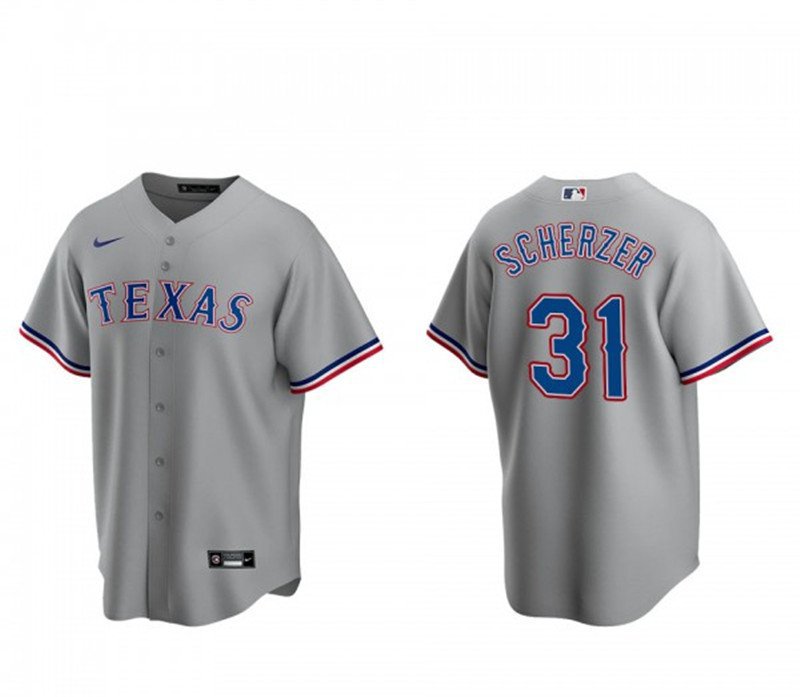 men's & youth Activewear Baseball Uniform 31 Max Scherzer Jerseys Gray Away Player Game Shirt