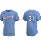 men's & youth Activewear Baseball Uniform 31 Max Scherzer Jerseys Light Blue Alternate Elite Shirt